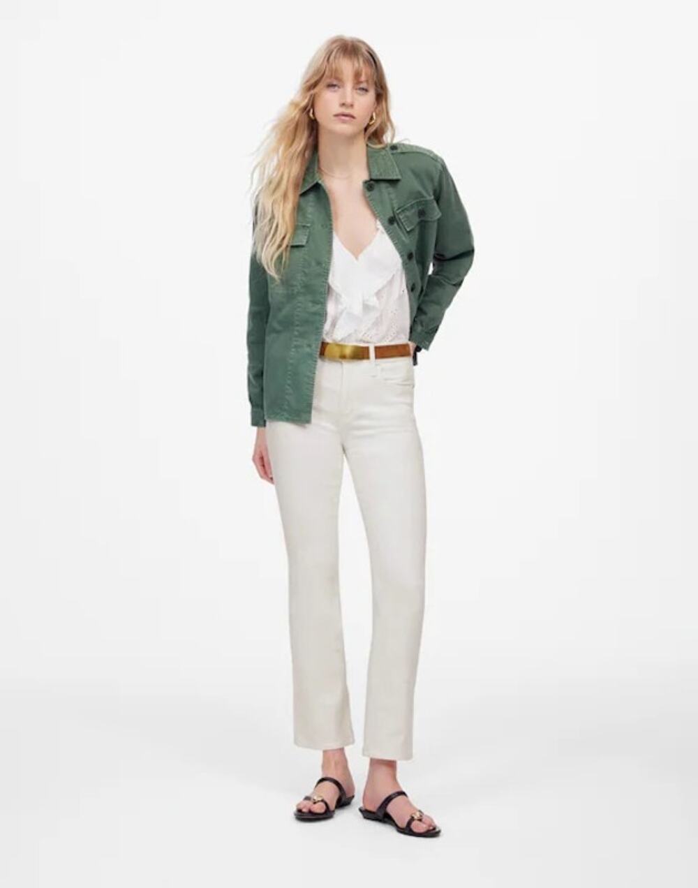 Madewell Tall Kick Out Crop Jeans in Pure White Size 28T